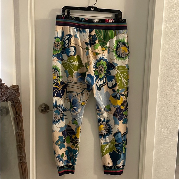 JW LOS ANGELES Johnny Was LARGE Multicolor Floral Pockets JOGGERS SWEATPANTS - Picture 8 of 12